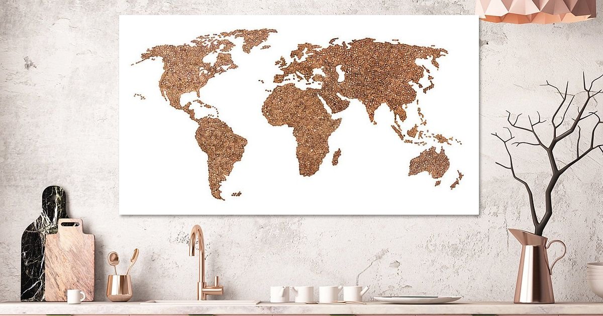 Wereldkaart van Koffiebonen