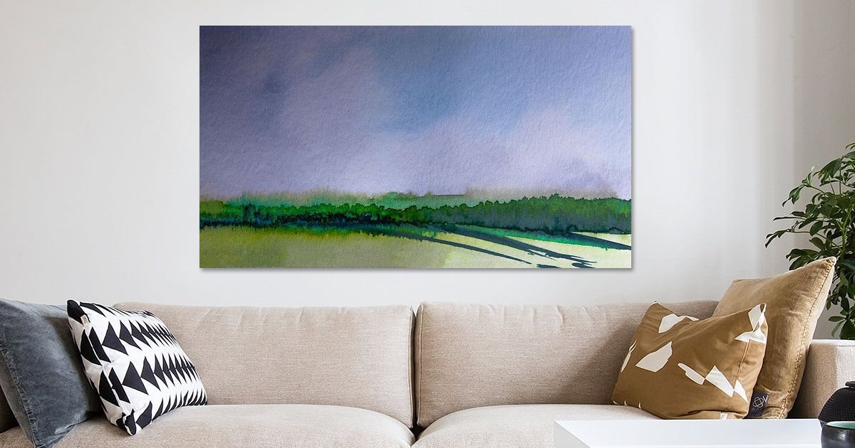 Werk aan de Muur-1116776-Limburgse landschap voor het onweer Aquarel schilderij-WatercolorWall-1200×630-Lichtbruine woonkamer-facebookImage