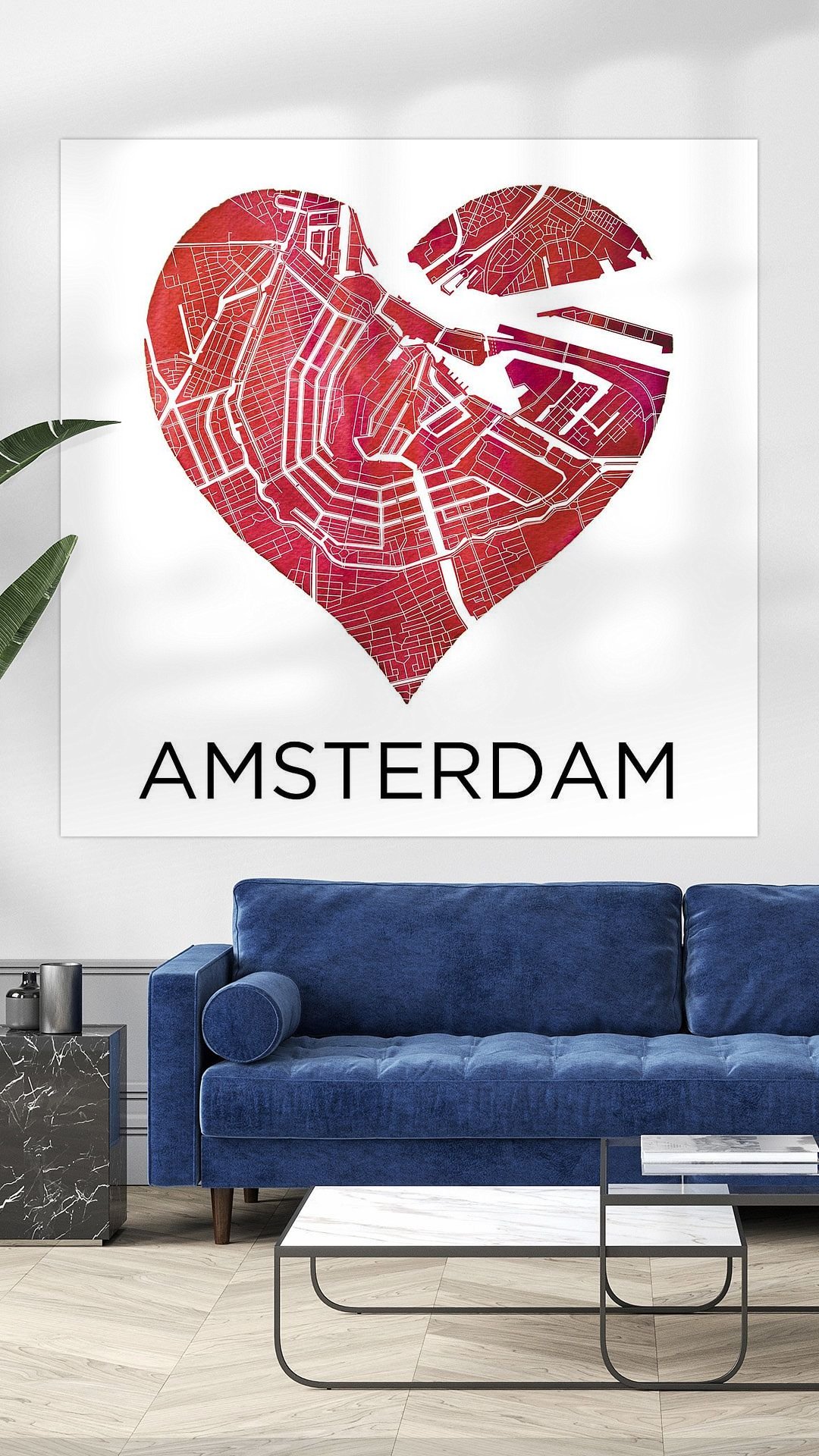 Werk aan de Muur-445092-Liefde voor Amsterdam Stadskaart in een hart-WereldkaartenShop-1080×1920-Livingroom – Touch of Blue-facebookStory