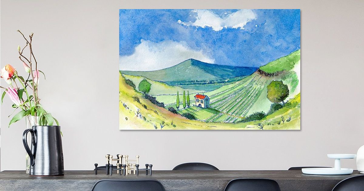 That little vineyard in Tuscany_WatercolorWall